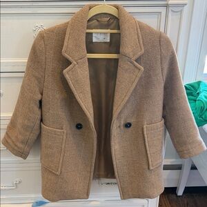 Girls Camel Wool-Blend Tailored Coat Jacket - Zara